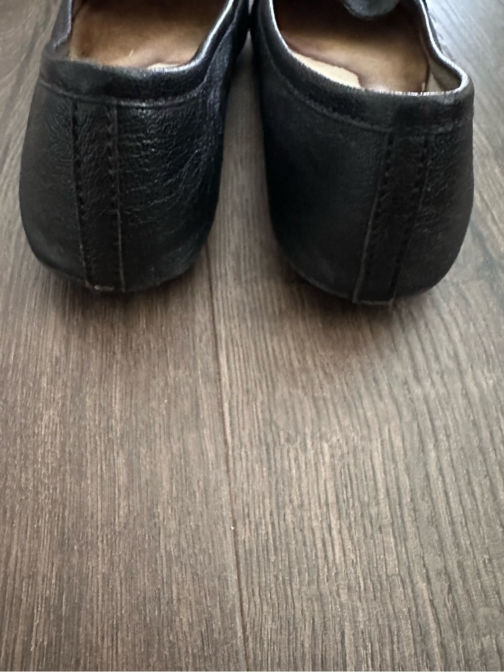 Michael Kors Black Leather Loafers with Gold Buckle Detail - Picture 5 of 12